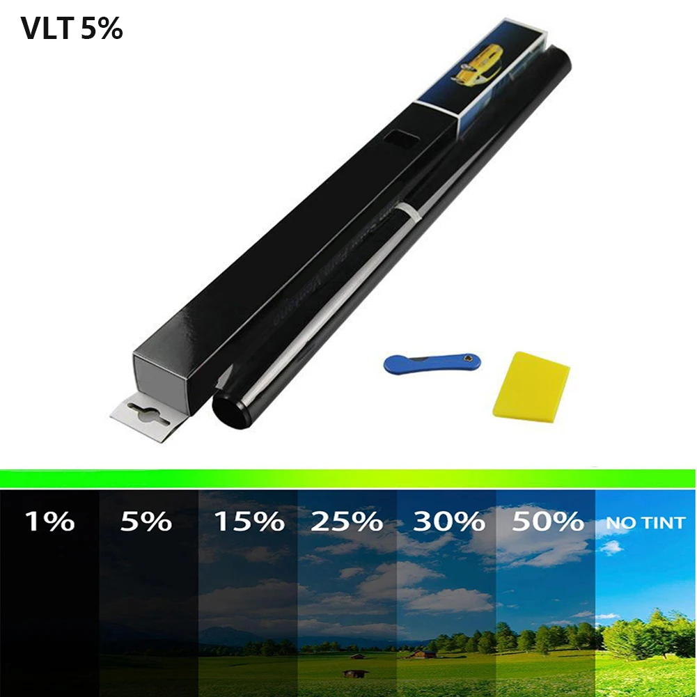 300CMx50CM Sonnenschutzfolie mit Schaber Auto- und Haus-Tönungsfolie Schwarz 1%-50% VLT Tönungswerkzeug-Set Autofenster-Glasfolien Tönungsfolie – Detail 1