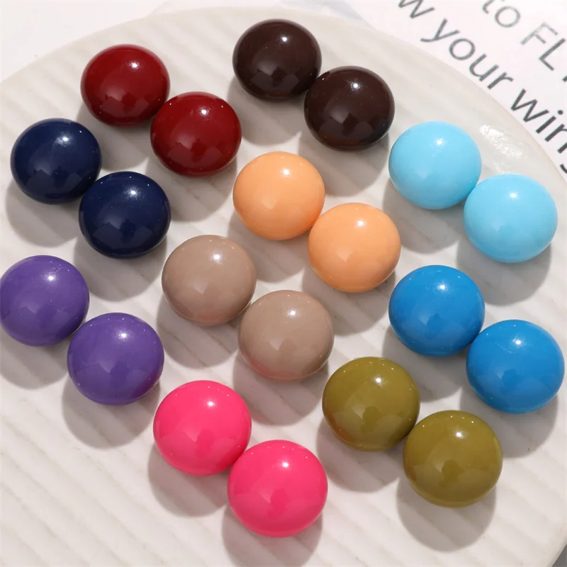 الجملة 50 قطعة/الوحدة 20 مللي متر الشتاء اللون الهندسة جولات شكل الراتنج كابوشون الخرز لتقوم بها بنفسك مجوهرات الملابس الشعر التبعي