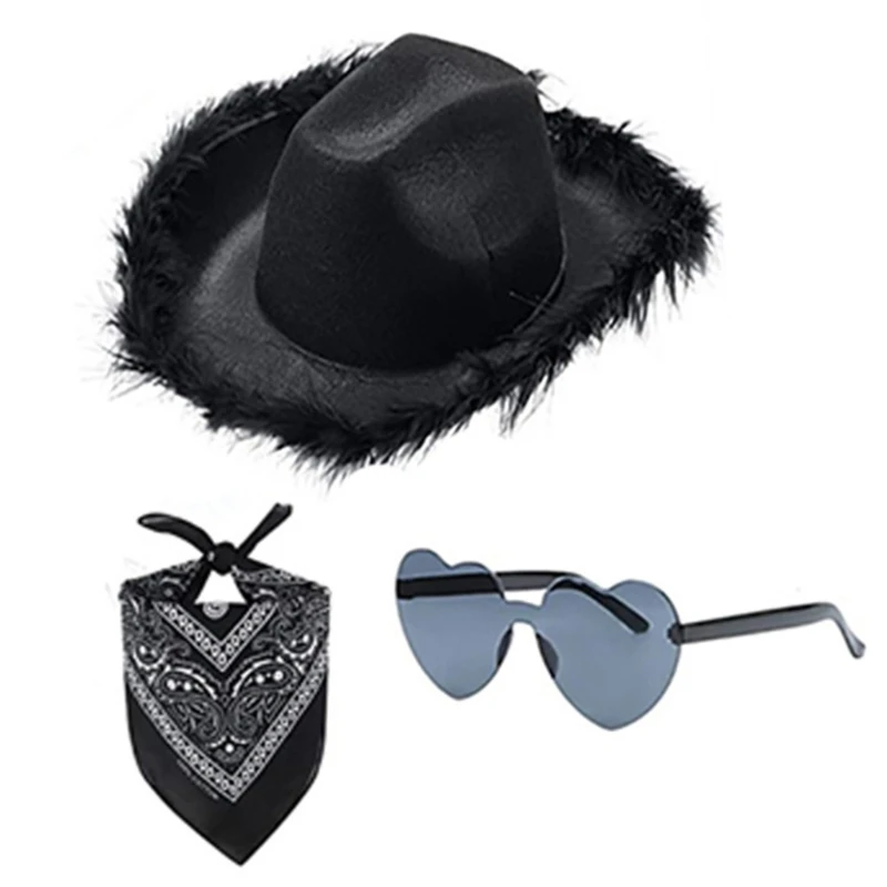 Ensemble de lunettes de Cowboy, Bandana, Costume de fête d'enterrement de vie de jeune fille