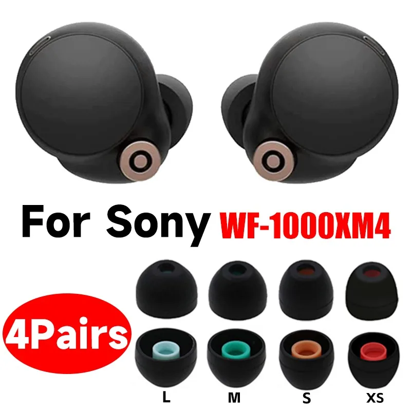 Embouts en silicone pour écouteurs intra-auriculaires Sony, bouchon d'oreille de protection, WF-1000XM3 WF-1000XM4, éviter de tomber, housse de coussretours d'oreille, 4-1 paires