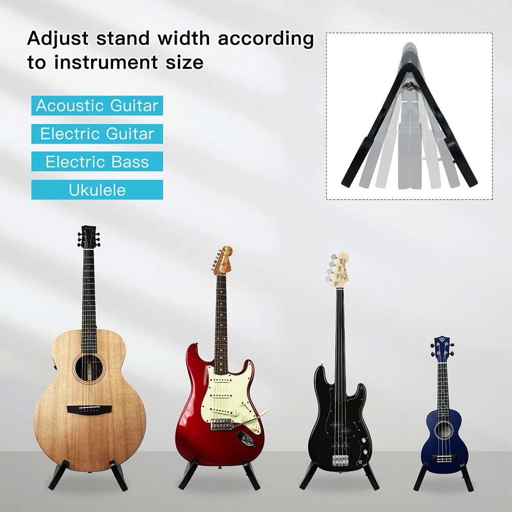 JOYO Guitto Series GGS-01 Guitar Stand Classic Folding Floor Travel A-Shape Stand Tripod for Electric/Acoustic Guitar Bass