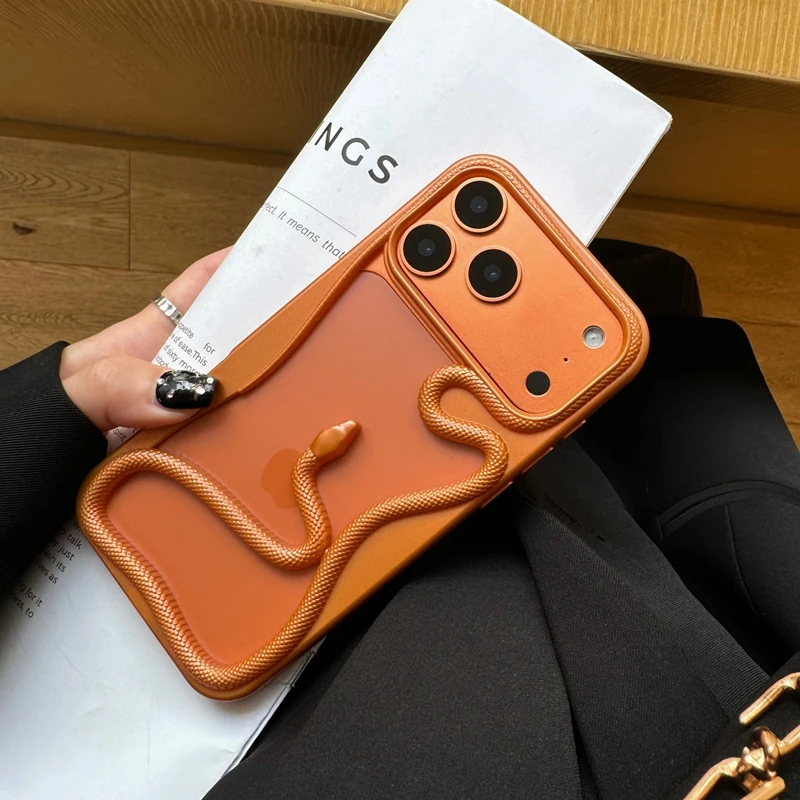 Minimal Stylish Cool Snake Style Phone Case For Compatible With Samsung Galaxy A06 A14 A15 A16 A26 A36 A54 A55 A56 4G 5G Cover