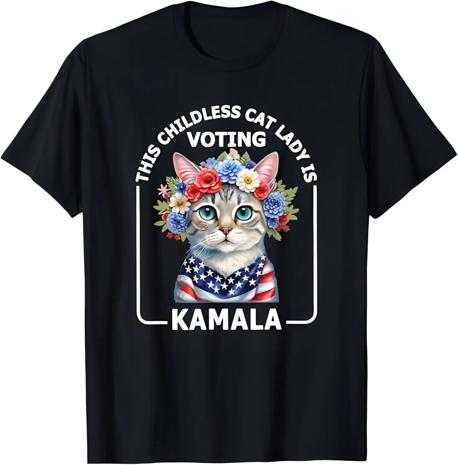 Kamala Harris Presiden 2024 Childless Cat Lady Voting T-Shirt