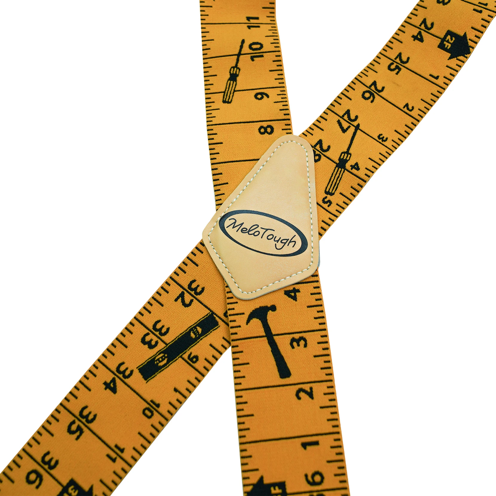 Tirantes Tirantes elásticos y ajustables de 2" de ancho en forma de X con clips muy fuertes - Tirantes resistentes con cinta métrica para hombres