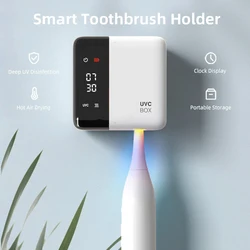 Portable Travel Smart Toothbrush Storage Sterilizer Bathroom Wall-mounted Automatic Air Drying Toothbrush Sterilization Holder