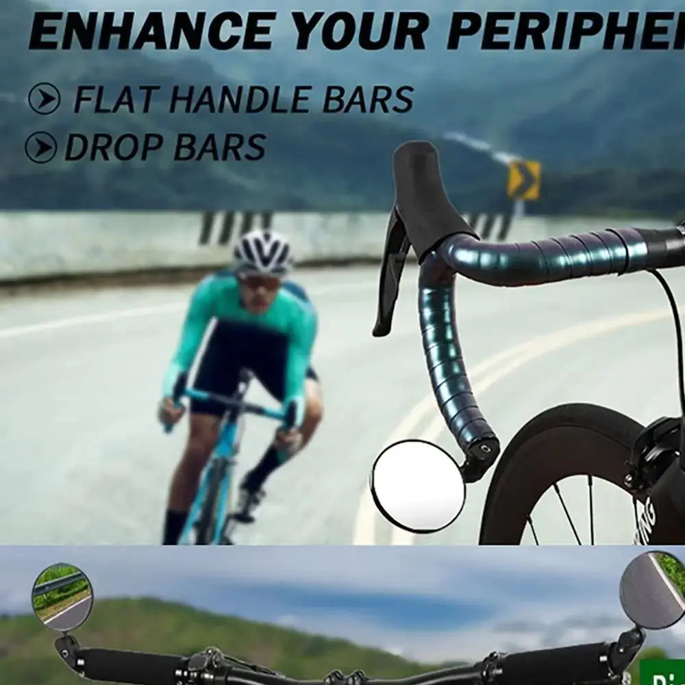 Universal Bicycle Mirror Rearview Adjustable Rotate Wide-Angle Cycling Handlebar MTB Road BikeRear View Mirrors