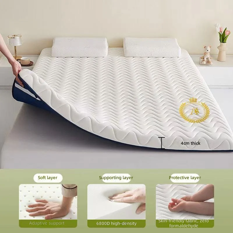 #Thickened Soft Mattress Pad for School Dormitory-Eco-Friendly Durable Polyester Fiber Mattress Topper Single Size