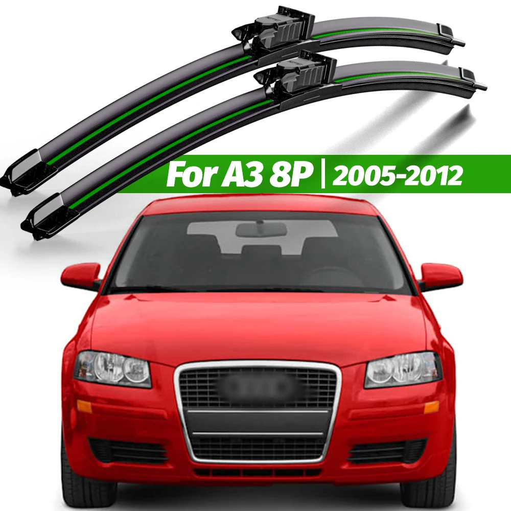 Wiper LHD Front Wiper Blades For Audi A3 8P 2005 - 2012 Windshield Windscreen Window Rain Brushes 24\