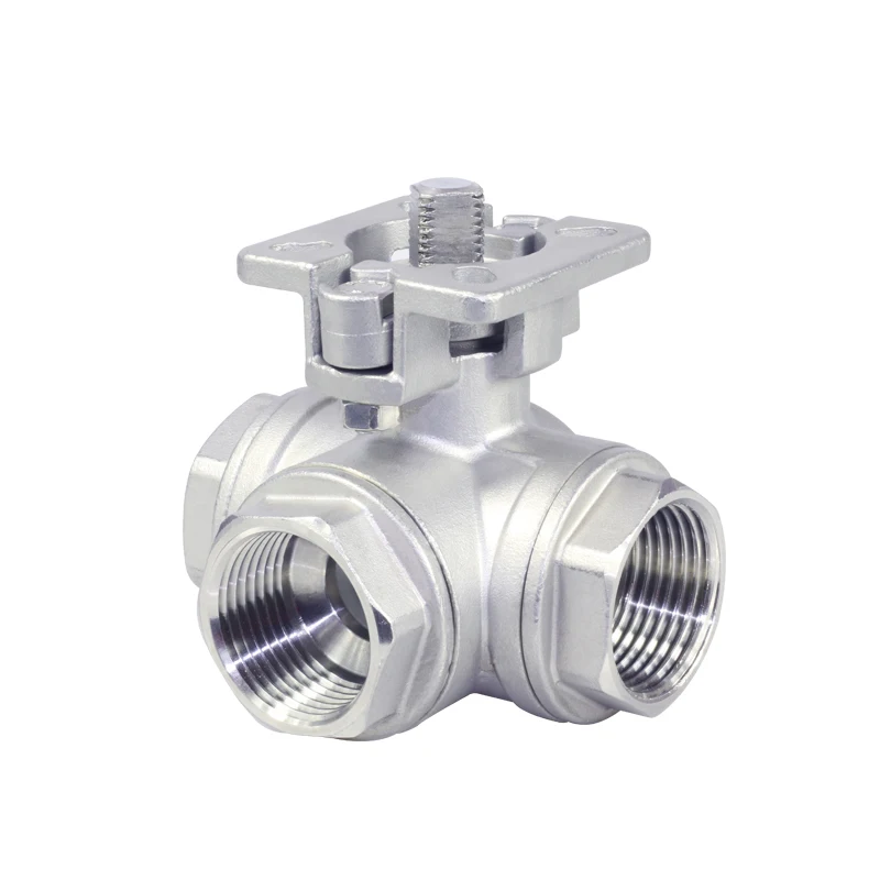 3/4'' Stainless Steel High Platform 3-way Ball Valve T/L Type Female Thread