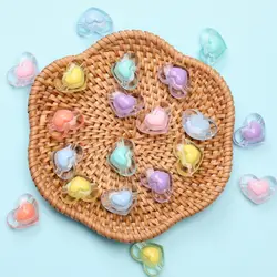 13*17mm 10Pcs Candy Color Transparent Love Heart Loose Beads DIY Crafts Necklace Bracele For Jewelry Making Handmade Material