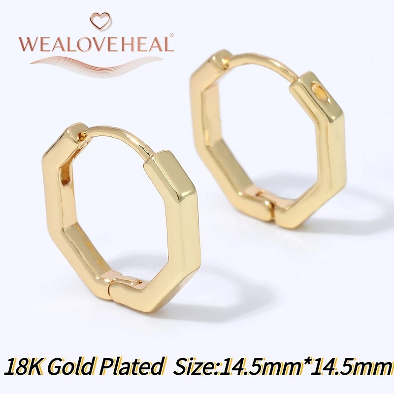 18K vergoldete Messing-Quadrat-Huggie-Ohrringe für Frauen, abgerundeter rechteckiger dünner Ring, minimalistischer geometrischer zarter Schmuck als Geschenk – Detail 35