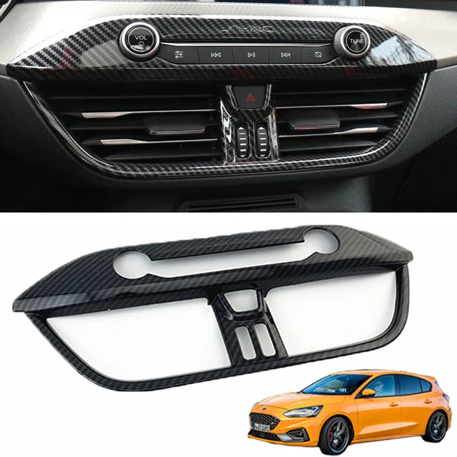 

Carbon Fiber Car Central Control Air Conditioning Panel Cover Trim Car Accessories For Ford Focus 2021 2022 2019 2020 MK4