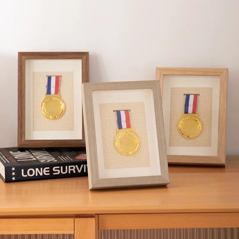 Wooden Honor Medal Display Frame Medal Dust-Proof Display Case Photo Frame for Display Military Sports Medal Picture Frame