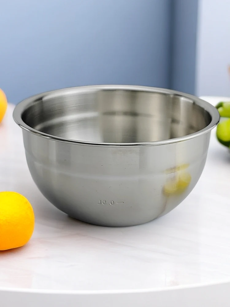 

304 Stainl Steel Salad Bowl Kitchen Utensils Dough Mixing Egg Beating Bowl Baking Cake Bowl with Rim Chinese Sle Utensils