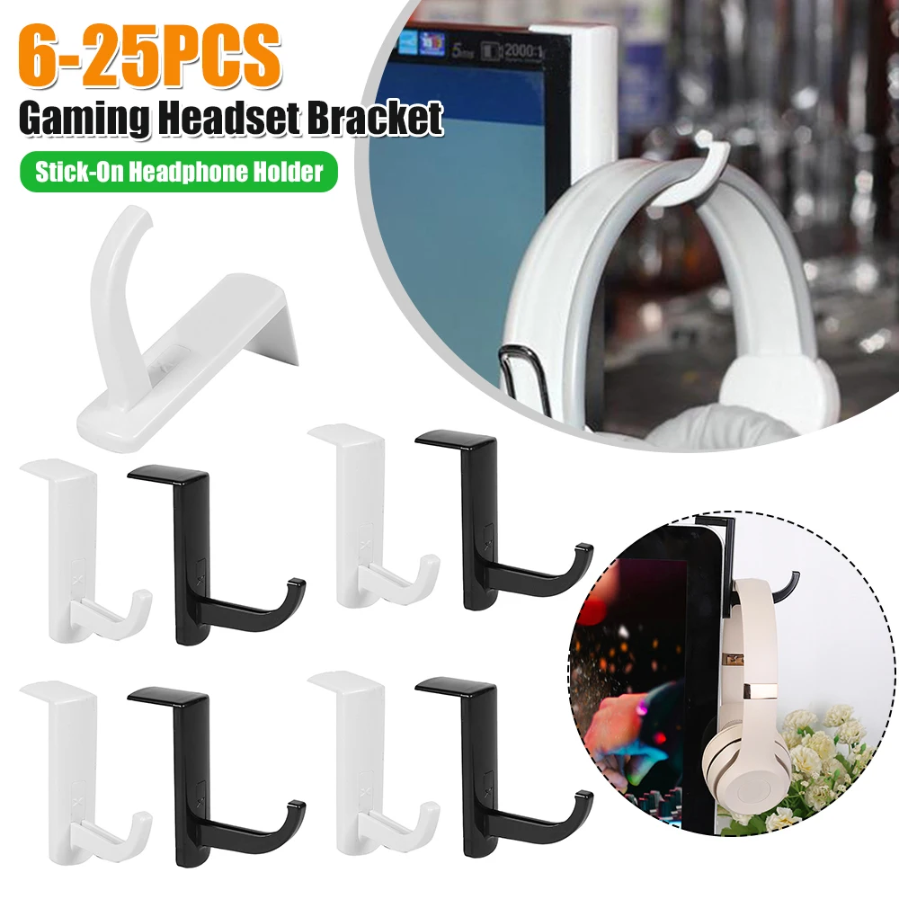 Gaming Headset Bracket Universal Monitor Side Headphone Hanger Stick-On Headphone Holder for Home Office Gamer