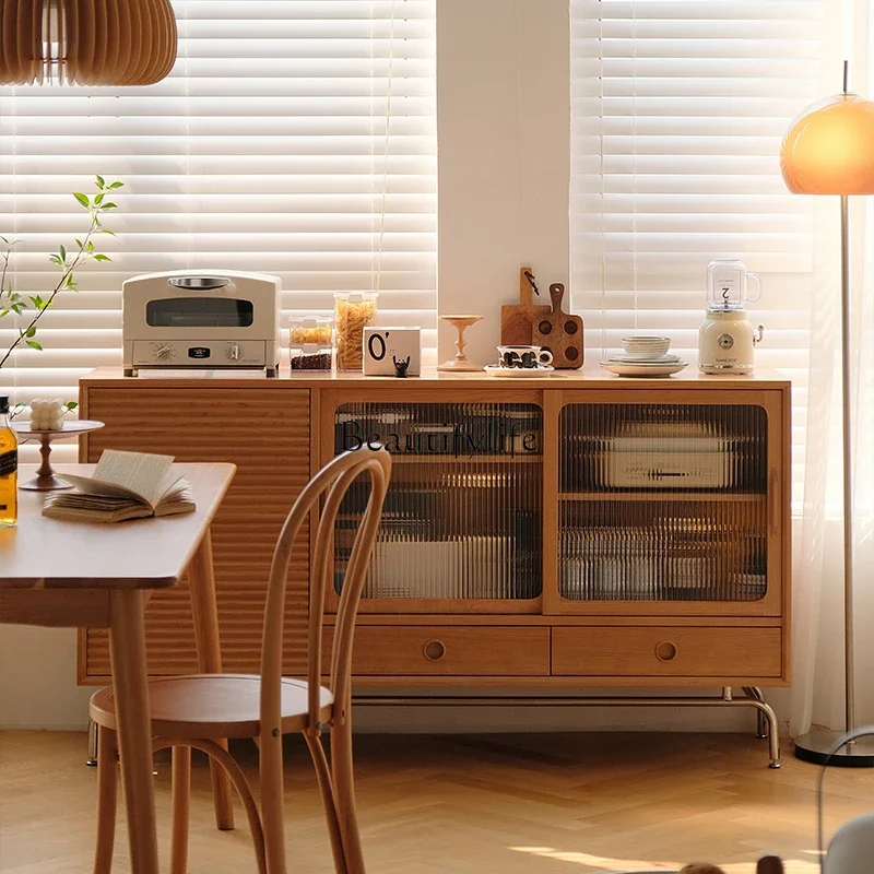 

Solid wood medieval entrance Nordic Japanese-style wall storage cabinet Wine cabinet