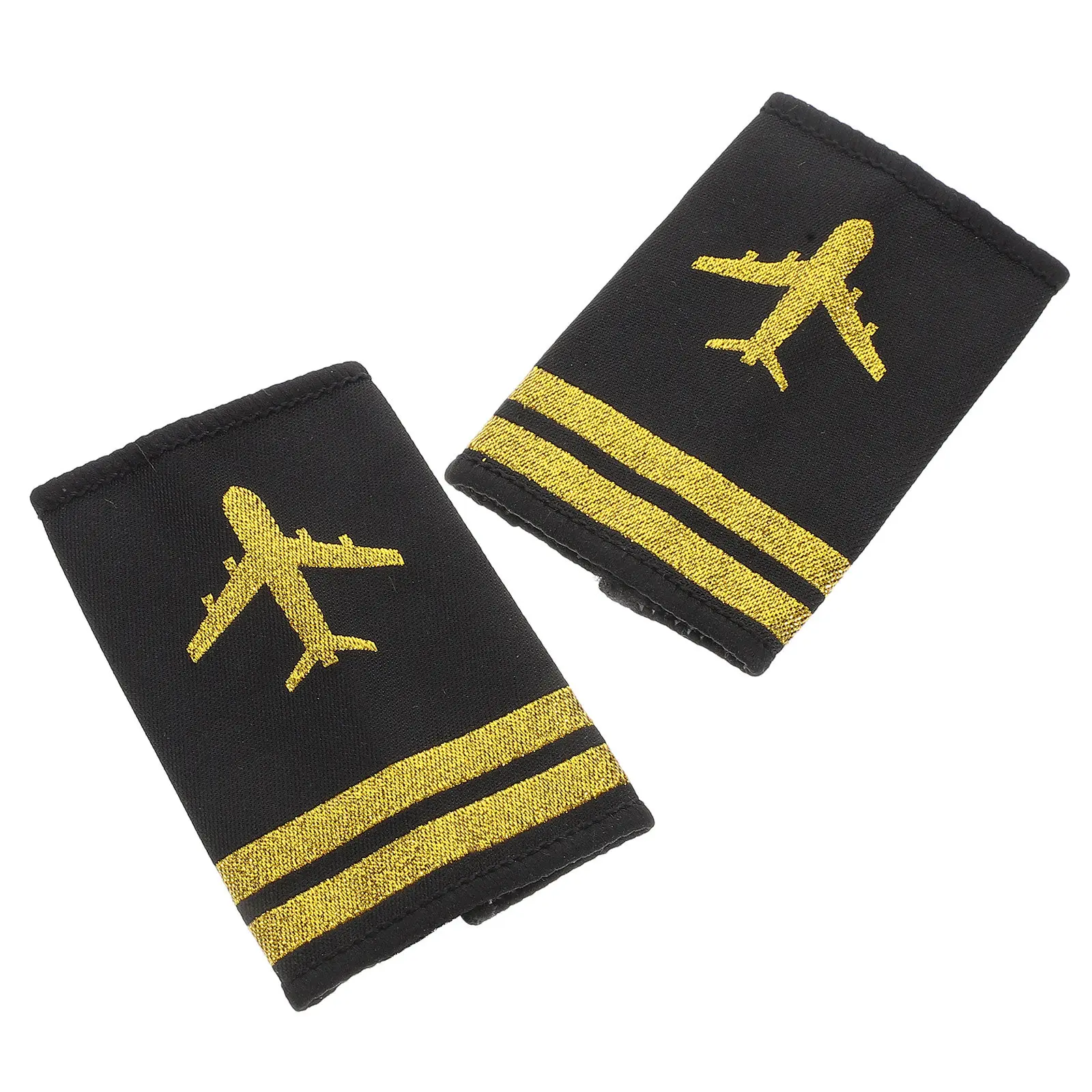 1Pair Pilot Shoulder Epaulets Refined Texture Professional Aviation Uniform Bars for Captain Cosplay Party Accessory