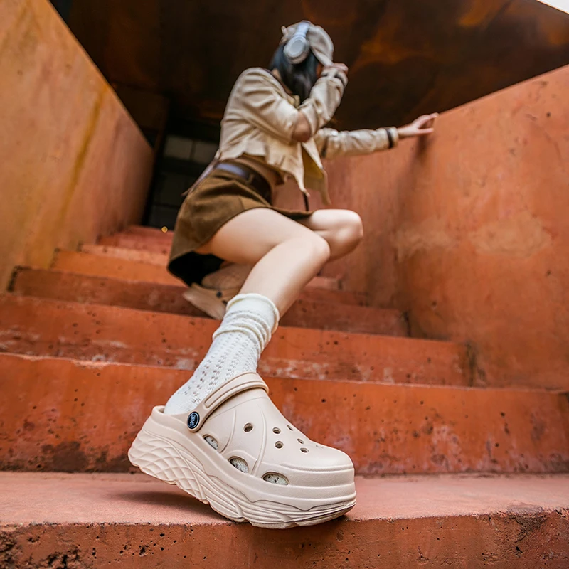 Women's Thi Bot Slip-On Sandals Bubble Sensation Anti-Slip Toe Cover Outdoor Wear Casual Low Cut EVA Flat Heel Sandals