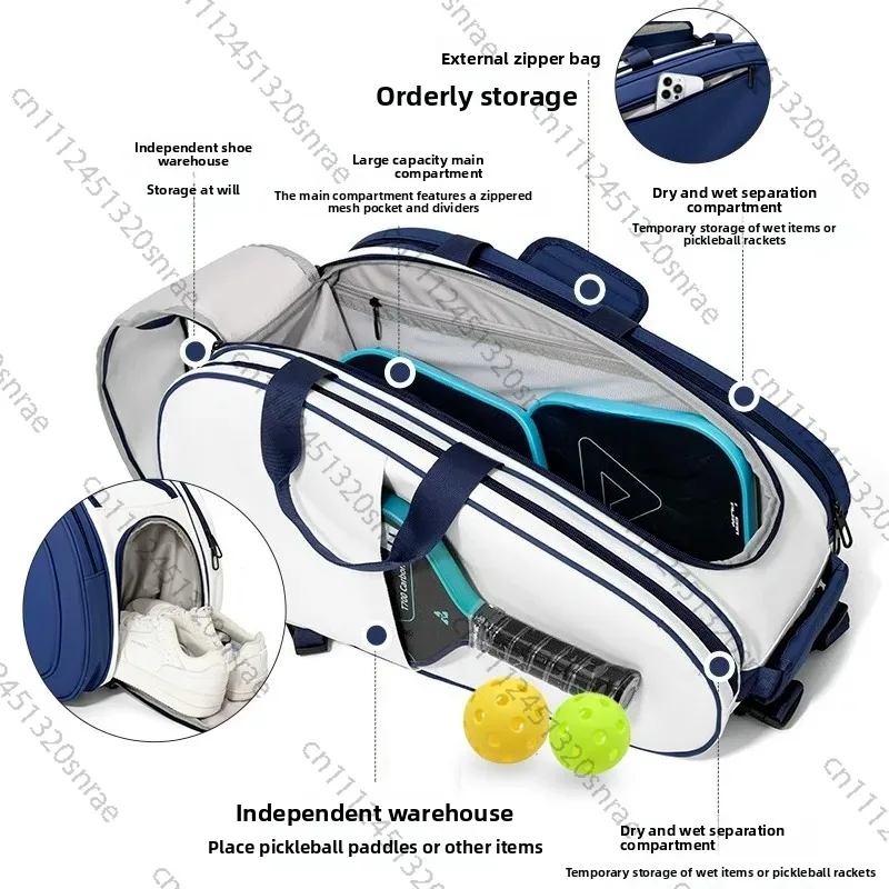 Tennis Racket Backpack Lightweight Tennis Racket Bag Pickleball Bag Water-Resistant Multi Pocket Sports Backpack for Outdoor