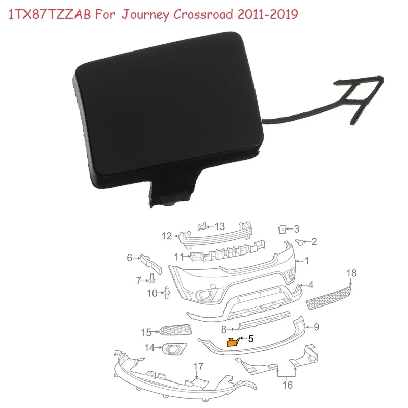 1TX87TZZAB Car Front Bumper Tow Hook Cover Retractor Cover Tow Hook Cover For Dodge Journey Crossroad 2011-2019