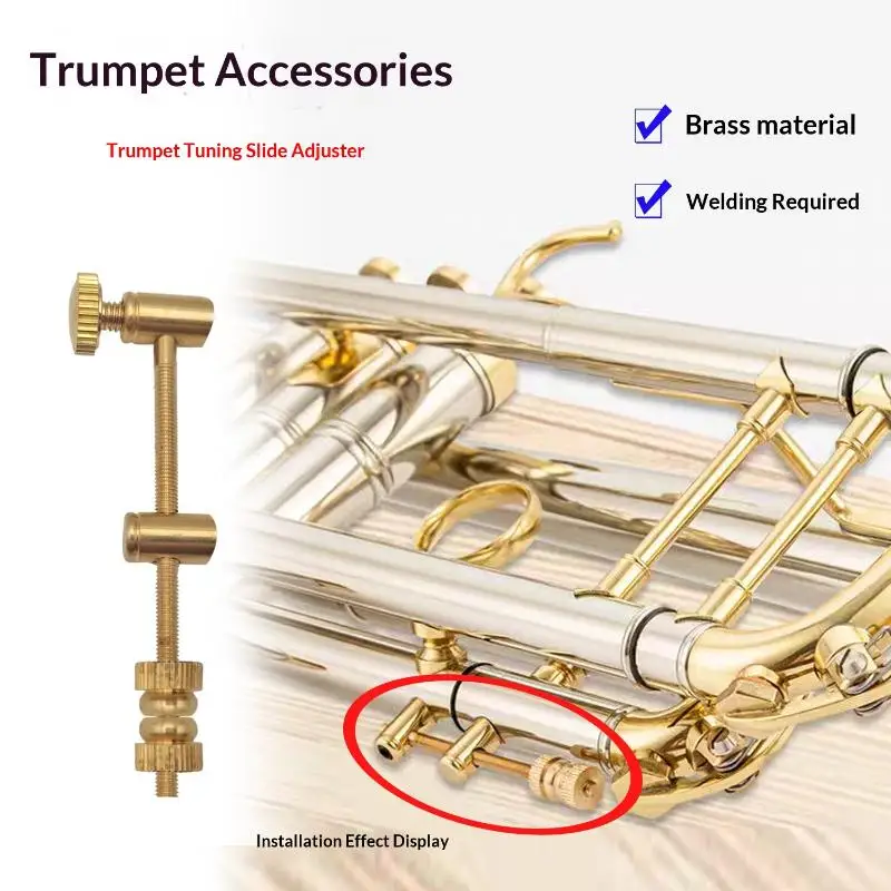 NEW Brass Instrument Tuning Slide Adjustment Rod Voice Tube for Trumpet Cornet Durable Polished Finish Repair Accessory Part 1Pc