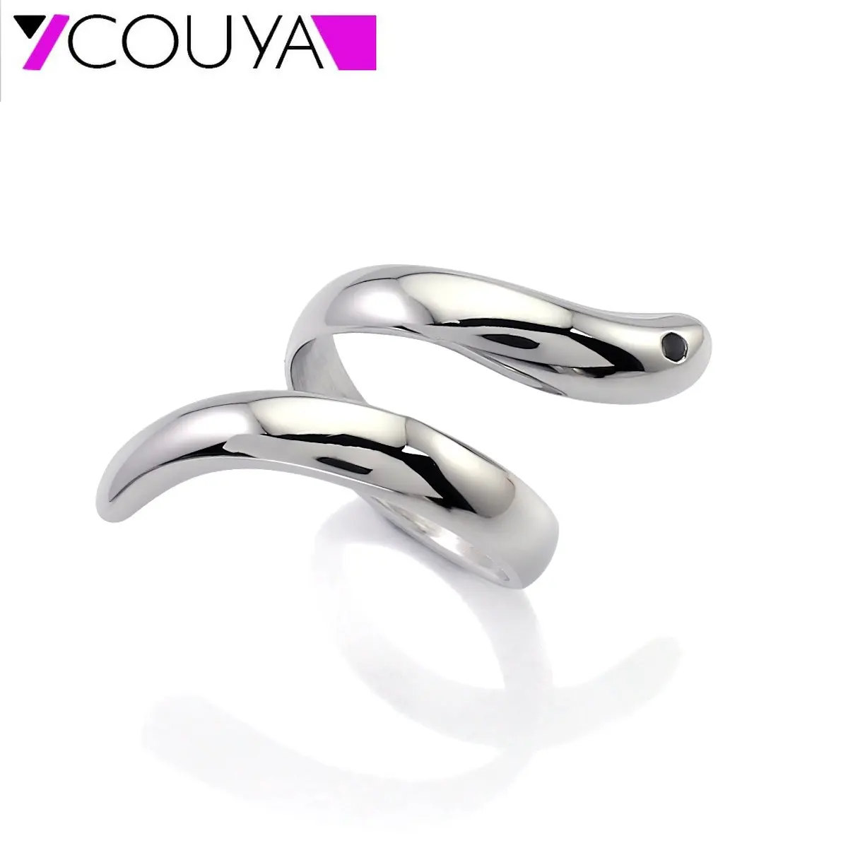 Punk Cool ring bands for couple stainless steel snake shape ring engagement Open Finger Rings jewelry gift for women men