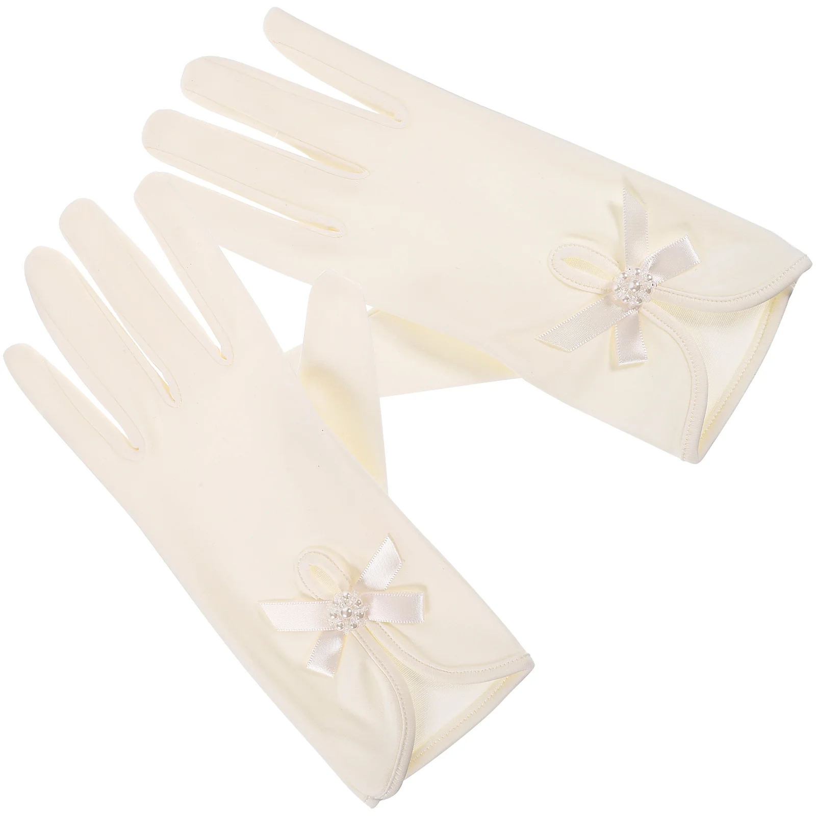 

New Bridal Wedding Dress Gloves Stretch Satin Simple Prom Banquet Style Size Fits Decor Items