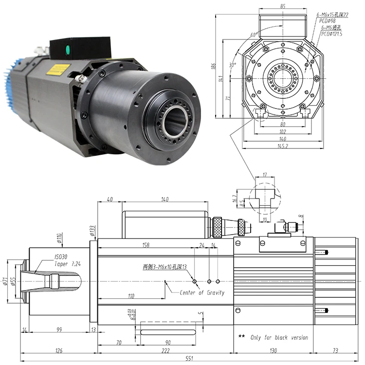 9kw Automatic Tool Change Spindle ISO30 Air Cooled ATC Spindle Motor 220v 380v 12000rpm Inverter for Wood Working CNC Router