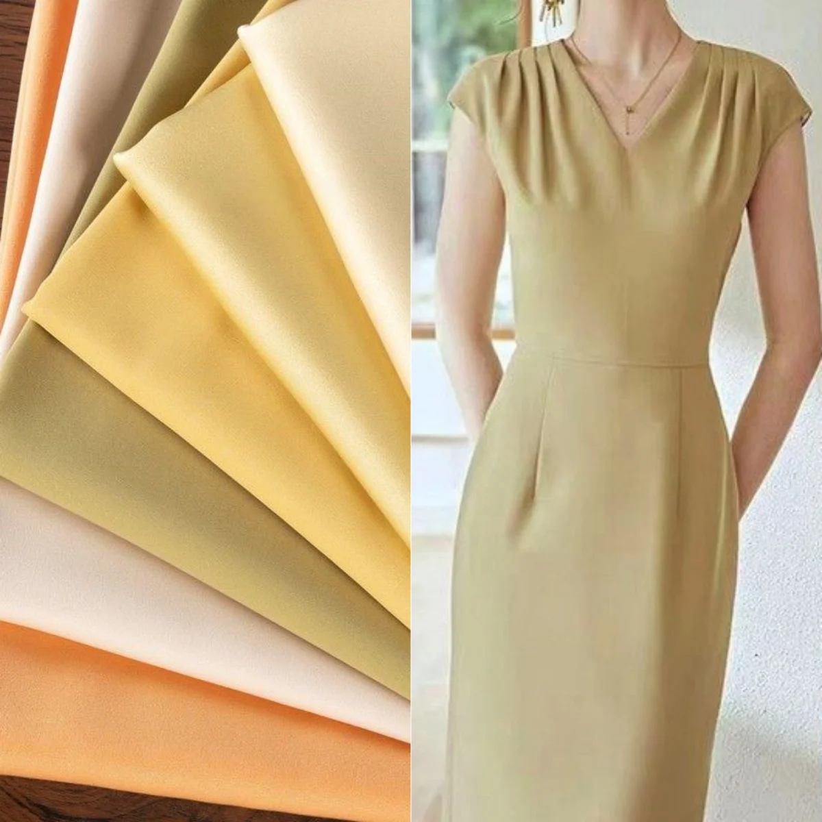 

Желтая серия, атласная матовая атласная мягкая ткань, швейный топ, женская классическая рубашка, шелковистая гладкая микроэластичная ткань