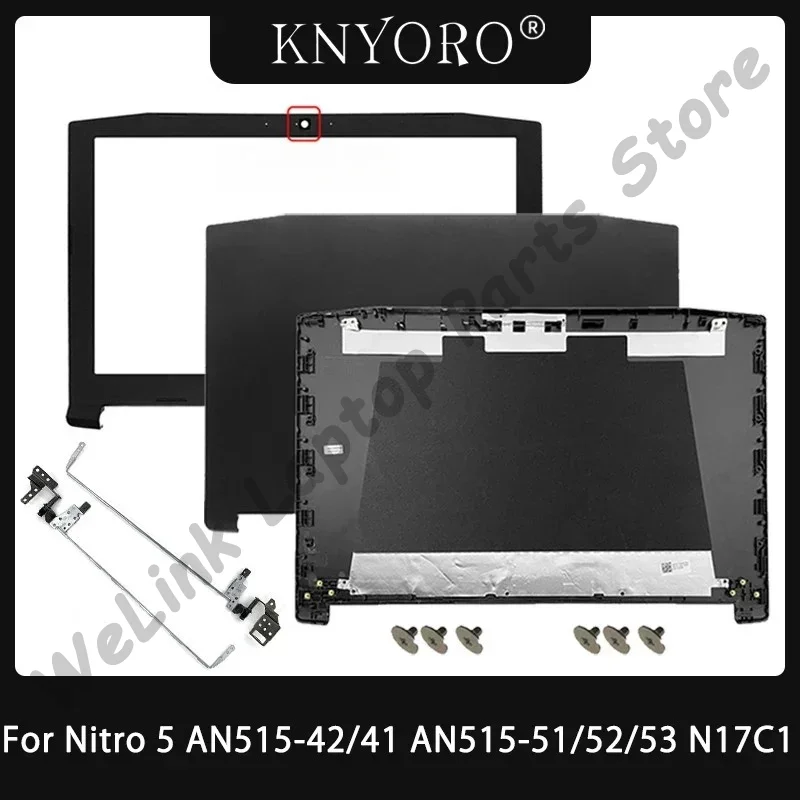 Replace New For Acer Nitro 5 AN515-42 AN515-41 AN515-51 AN515-52 53 N17C1 LCD Back Cover Top Screen Lid Front Bezel Frame Hinges