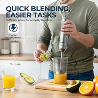 ROUNY 4-in-1 Hand Immersion Blender 1000W Powerful, Stainless Steel Stick Food Mixer,700ml Mixing Beaker,500ml Processor, Whisk 2