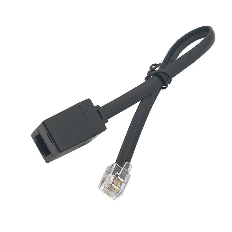 

5PCS 6P6C Crystal head 6P6C straight RJ11 Crystal head extension cable Revolution female six-core conversion cable L=25cm