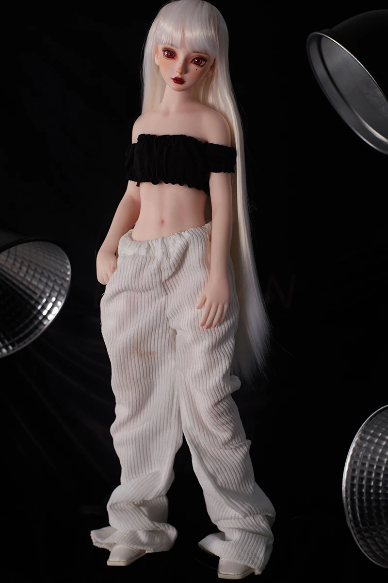 الفضة الشعر الطويل أنيمي 1/3 دمية 55 سنتيمتر BJD دمية فتاة وسيم باردة عالية الجودة المنقولة كامل الجسم الهيكل العظمي مادة السيليكون #2
