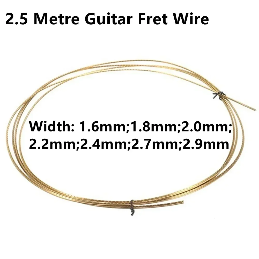 Radian Guitar Fret Wire 2.5Metre Guitar Fingerboard DIY Fret Wire Brass Width 1.6/1.8/2.0/2.2/2.4/2.7/2.9mm Brass For Bass