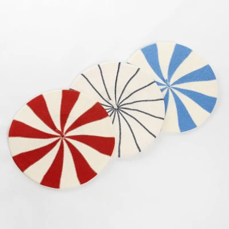 39bb Lovely Stylish Cabbie Hat Children Headpiece Knit Children Vintage Cabbie Caps Headwear Unisex Untuk Pakaian Harian