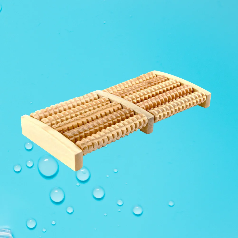 

Wooden 5 Rows Foot Massage Roller Comfortable Wood Massager for Plantar Fasciitis Pain Relief Portable Stress Relaxation