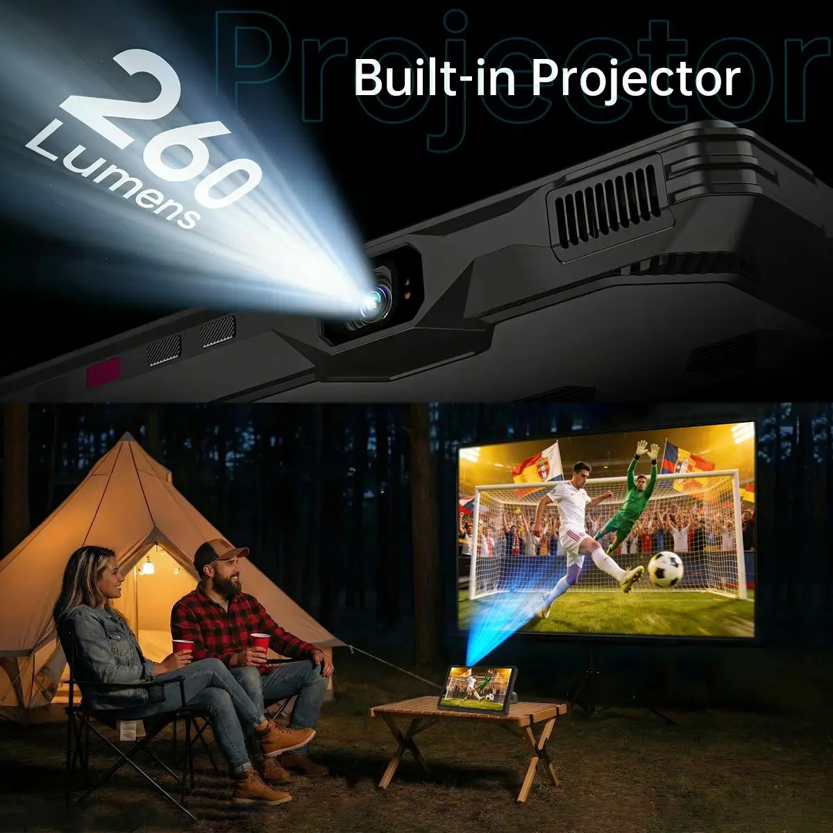 Unihertz 8849 Tank Pad Ultra Rugged Tablet Projector 16GB+512GB 10.95 inch Android 15 Dimensity 8200 Octa Core 5G Large Battery