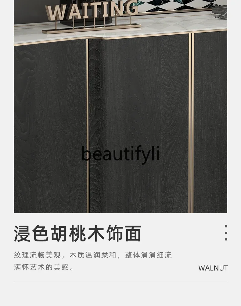 

X11Italian light luxury minimalist porch cabinet high-end living room locker rock slab dining side cabinet
