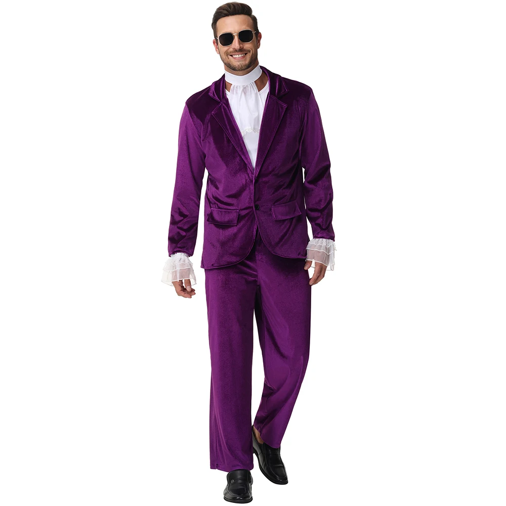 

Halloween Adult Retro 70's 80's Hippie Cosplay Costume Disco Mens Nightclub Stage Role Playing Costume Set