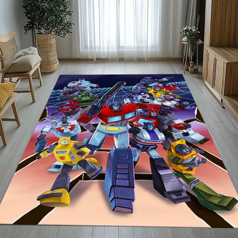 Classic T-Transformers Cartoon Living Room Non-Slip Area Rug Soft Carpet for Bedroom  Playroom Sofa,Home Decor Doormat Gift