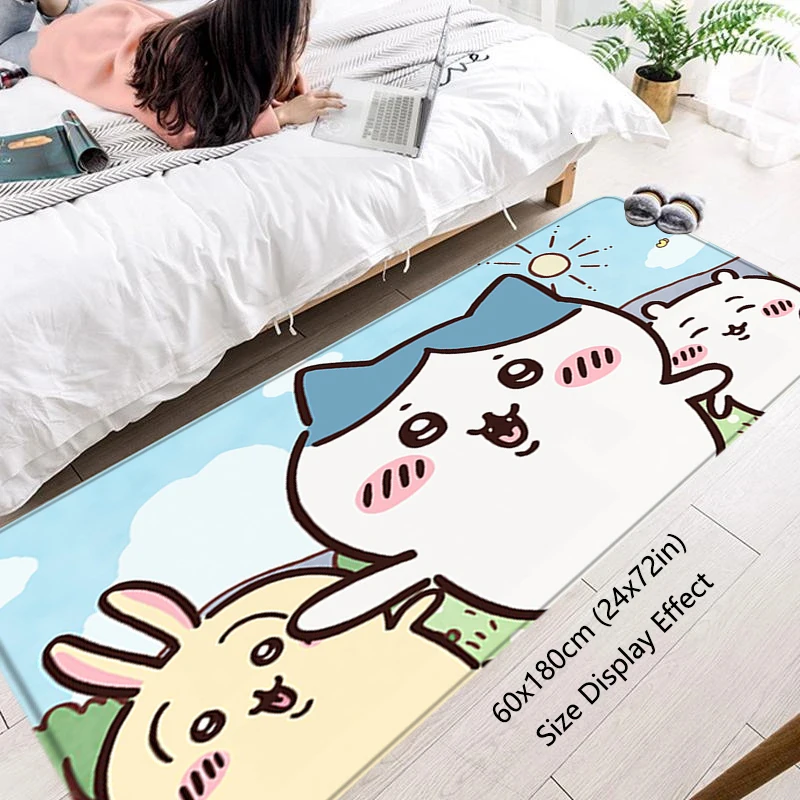 Kawaii Rugs Chiikawa Fluffy Carpet Living Room Rugs Foot Carpets Entrance Doormat Floor Mats Non-slip Mat Home Kitchen Decor