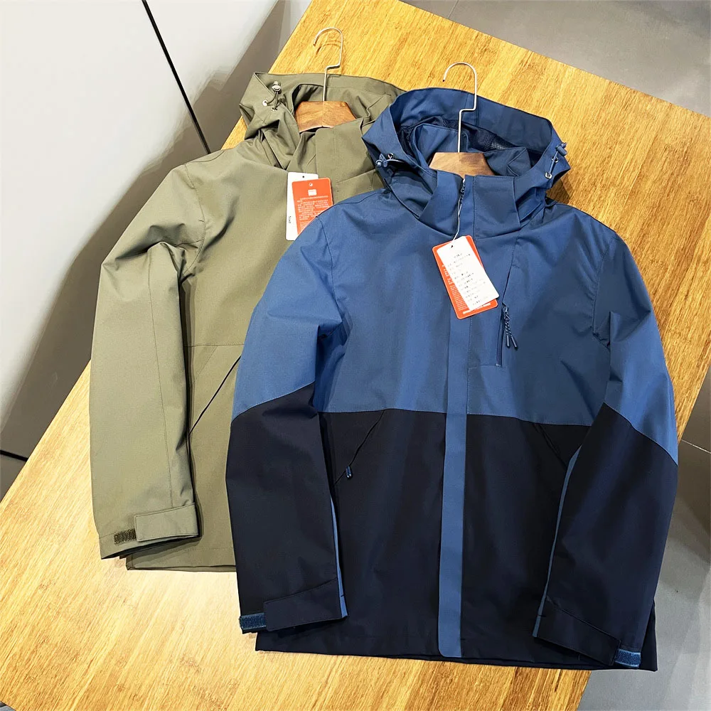 

Trendy Color Blo Men's Detachable Hooded Outdoor Windproof Jaet Spring Faionable Youth Loose Fit Long Sve Zipper Clo...