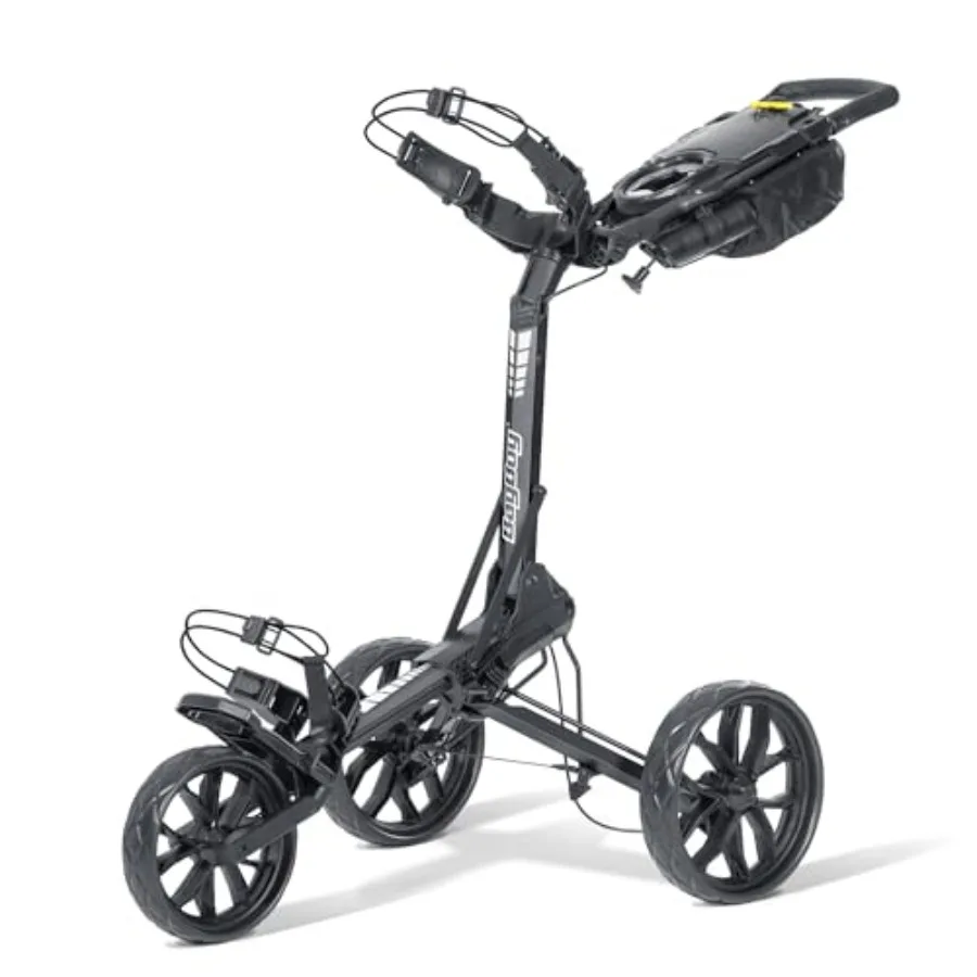 

Golf Trolley for outdoor use, aluminum alloy frame, black finish, lightweight and foldable design