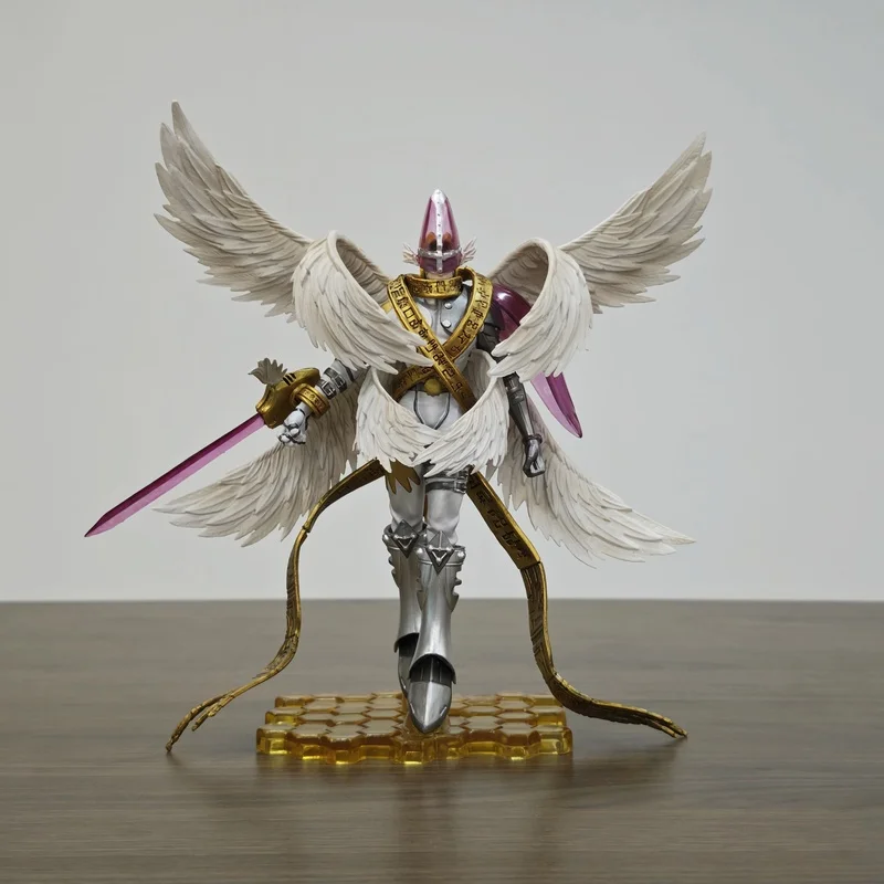 New In Stock Gk Digimon Adventure Holy Angemon Anime Figure 22cm Holy Angemon Vs Piemon Doll Action Figure Custom Toys Kids Gift