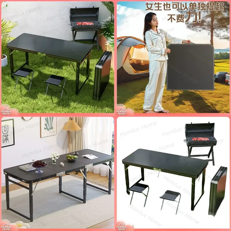 Folding Coffee Table for Living Room Household Rectangular Low Outdoor Picnic Dining Simple Strip Design for Rental House Use