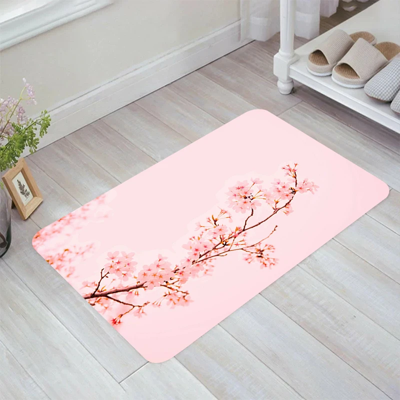 Japanese Sakura Mount Fuji Floor Mat Aesthetic Room Decoration Rugs Home Doormat Entrance Door Kitchen Rug Balcony Carpets Foot