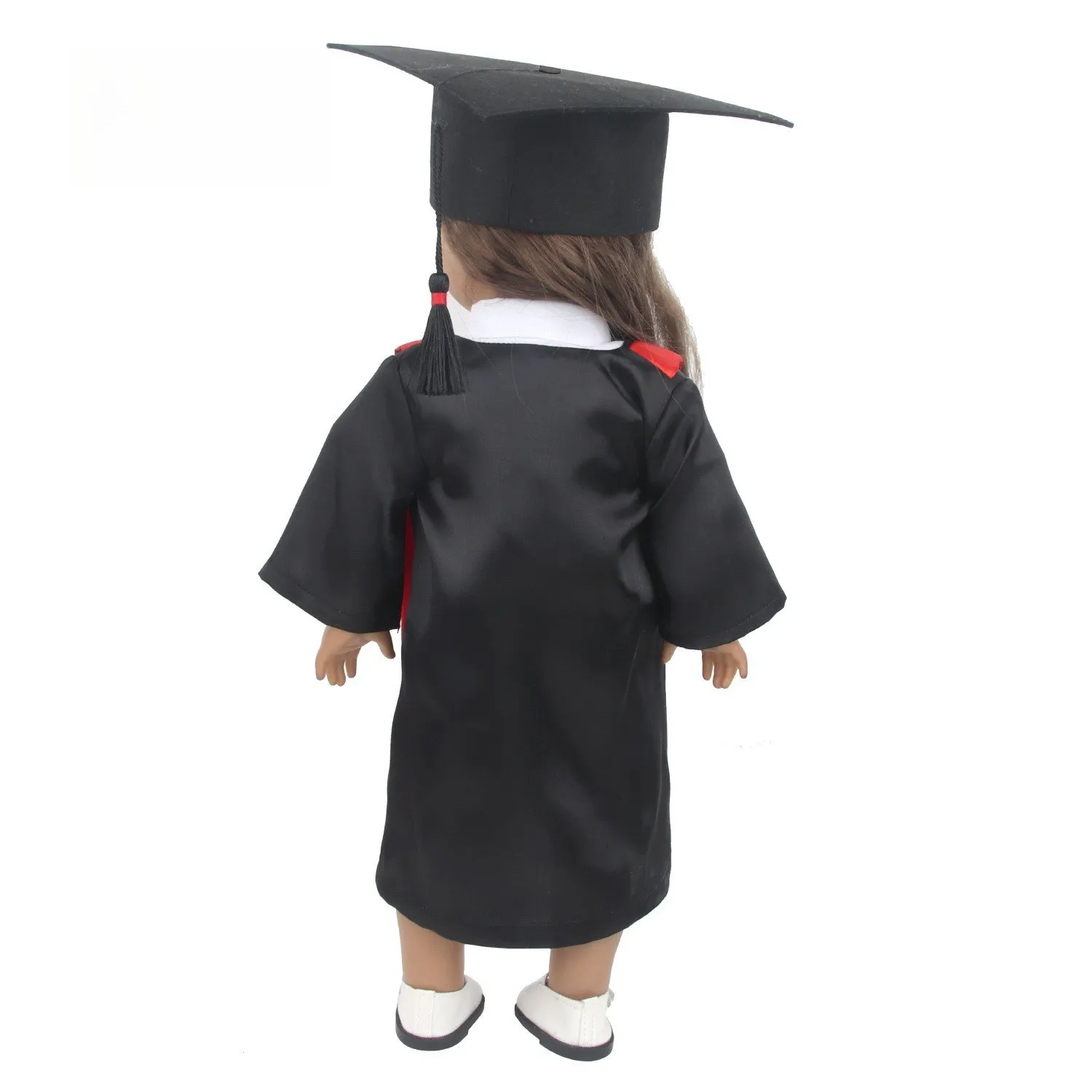 ملابس دمى مقاس 18 بوصة، قبعة دكتوراه، زي طالب التخرج