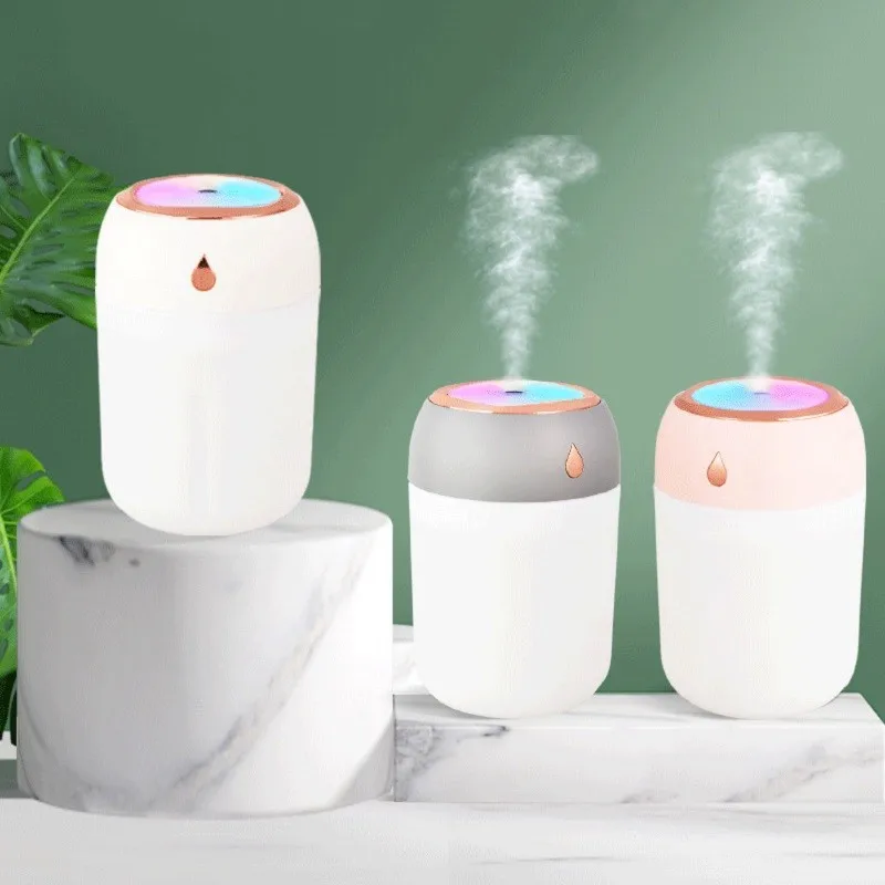 

330ml Portable Mini Air Humidifier USB Rechargeable Ultrasonic Humidifier Cool Mist Maker Oil Aroma Diffuser With Colorful Lamp