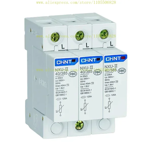 Chint surge protector Kunlun series NXU-II 4P40 60KA lightning arrester three-phase
