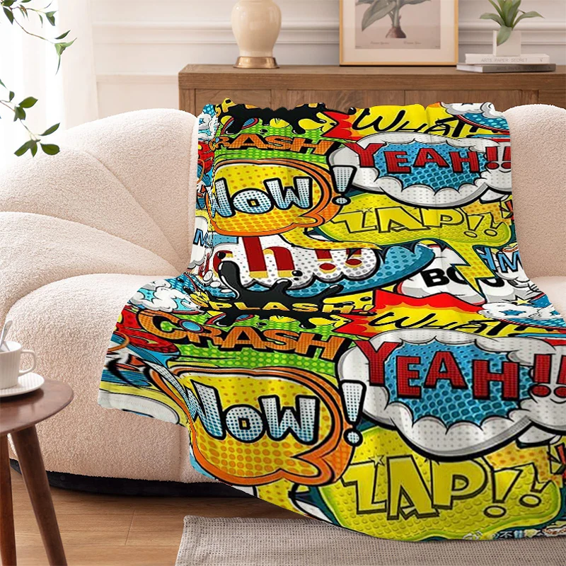 

Pop Art Digital Print Funny Adult Nap Blanket Sofa Winter Microfiber Bedding Knee Bed Fleece Camping Warm Fluffy Soft Blankets